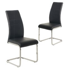 (Set of 2) Chara Faux Leather Dining Chairs