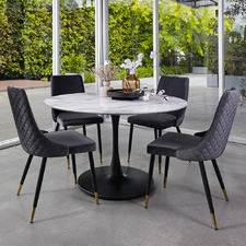 4 Seater Tulip Replica Dining Table & Cassey Chair Set
