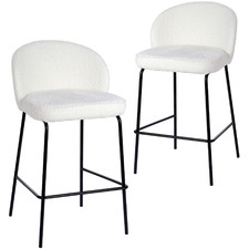 66cm Caius Boucle Barstools (Set of 2)