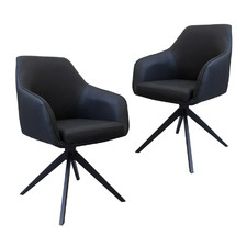 Alexei Faux Leather Swivel Dining Chairs (Set of 2)