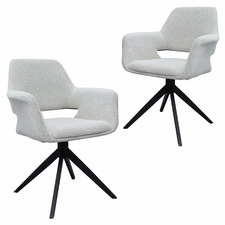 Briel Boucle Swivel Dining Chairs (Set of 2)