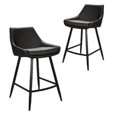 62cm Wesley Faux Leather Barstools (Set of 2)