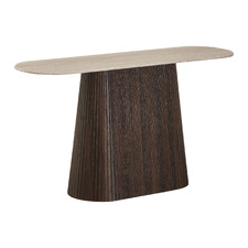 Theia Travertine-Look Console Table