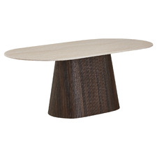 Theia Travertine-Look Dining Table