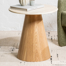 Wesley Travertine-Look Side Table