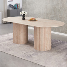Paula Travertine-Look Dining Table