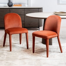 (Set of 2) Larish Mohair Wool-Blend Dining Chairs