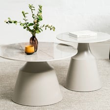 2 Piece Shara Round Ceramic Coffee Table Set