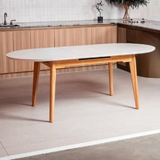 Brier Rubberwood Extendable Dining Table