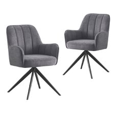 Karter Swivel Chenille Dining Chairs (Set of 2)