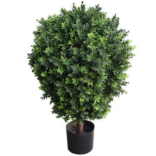 80cm Potted Faux Hedyotis Shrub Topiary