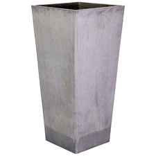 Tall Grey Tapered Square Plant Pot