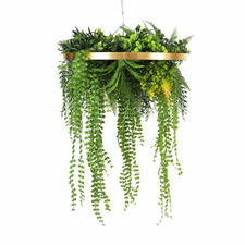 60cm Faux Hanging Green Gold Wall Disc