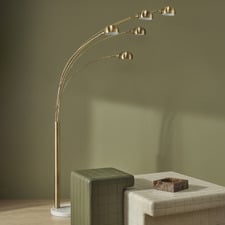 Seymour Marble & Iron 5 Light Floor Lamp