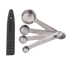 5 Piece Stainless Steel Measuring Spoons & Leveller Set