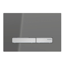 Sigma50 Brushed Chrome & Smoked Glass Square Mechanical Dual Flush Button