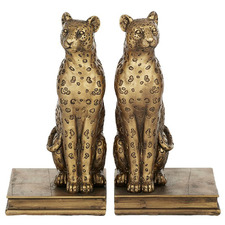 2 Piece Leo Leopard Polyresin Bookend Set