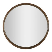Harlan Round Oak Wood Wall Mirror