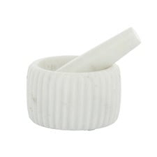 Flay Marble Mortar & Pestle