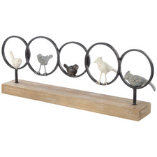 Birds Fir Wood & Cast Iron Sculpture