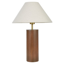 Carson Rubberwood & Linen Table Lamp
