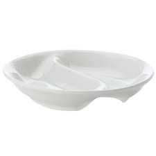 White Basics 10cm Divided Porcelain Dip Bowl (Set of 12)