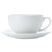 White Basics 320ml Cappuccino Cups & Saucers (Set of 4)