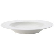 White Basics Diamonds Rim 22.5cm Porcelain Soup Bowls (Set of 6)