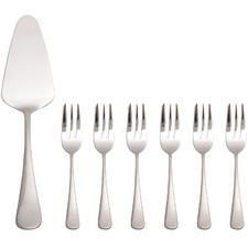 7 Piece Cosmopolitan Stainless Steel Cake Server & Fork Set