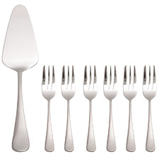7 Piece Madison Stainless Steel Cake Server & Fork Set