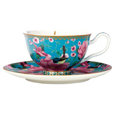 2 Piece Aqua Teas & C's Silk Road Footed Cup & Saucer Set