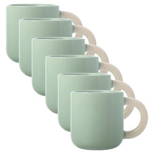 Jade Sherbet 370ml Porcelain Mugs (Set of 6)
