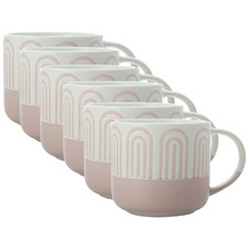 Pink Arches 400ml Porcelain Mugs (Set of 6)
