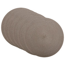 Taupe Table Accents Round Placemats (Set of 6)