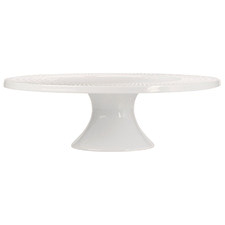 White Basics Diamonds 30cm Porcelain Footed Cake Stand