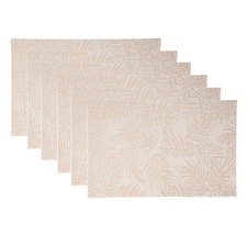 Gold & White Table Accents Frond Placemats (Set of 6)
