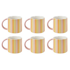 Power Pop Stripes 400ml Mugs (Set of 6)