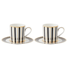 Teas & C's Regency 100ml Porcelain Cups & Saucers (Set of 2)