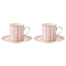 Teas & C's Regency 100ml Porcelain Cups & Saucers (Set of 2)