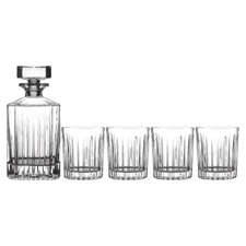 5 Piece Empire Whiskey Decanter & Glass Set