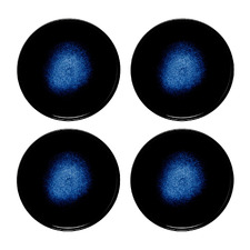 Midnight Caviar 21.2cm Porcelain High Rim Side Plates (Set of 4)