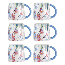 Royal Botanic Gardens Eucalyptus Bloom II 350ml Porcelain Mugs (Set of 6)