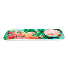 2 Piece Teas & C's Tropicana Platter & Dish Set