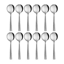 Diamonds Stainless Steel Soup Spoons (Set of 12)