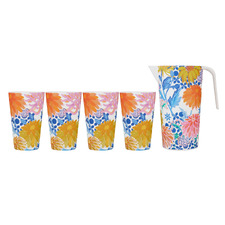 5 Piece Sunburst Melamine Jug & Tumbler Set