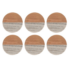 Coaster Collective Round Marble & Acacia Wood Coasters (Set of 6)