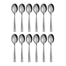 Diamonds Stainless Steel Dessert Spoons (Set of 12)