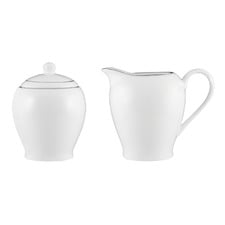 2 Piece White Porcelain Sugar & Creamer Jar Set