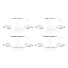 White 90ml Porcelain Coupe Demi Cups & Saucers (Set of 4)