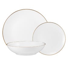12 Piece White Porcelain Coupe Dinner Set
